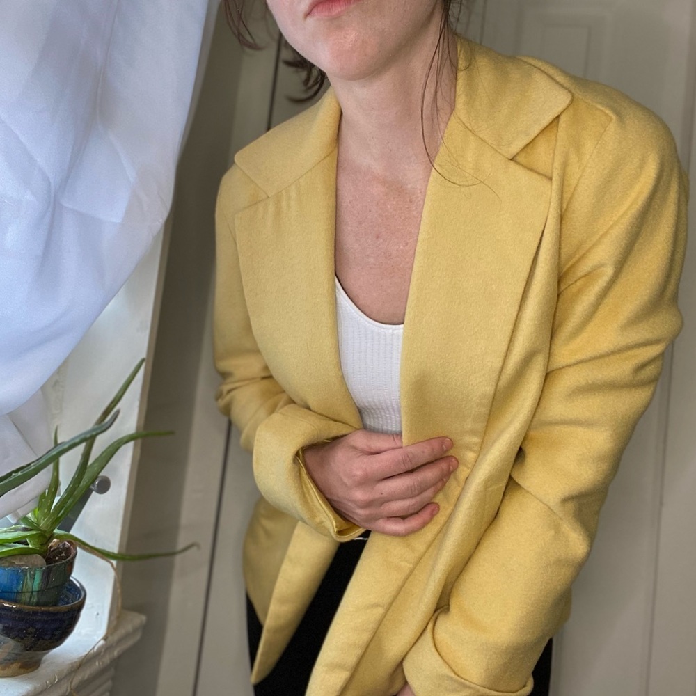 Yellow Banana Republic Wool, Angora, Cashmere Blazer
